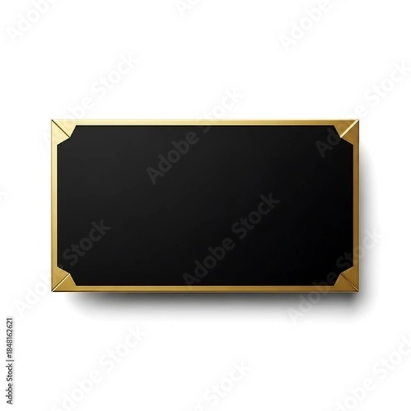 Fototapeta Blackboard with gold frame on white background for writing or drawing