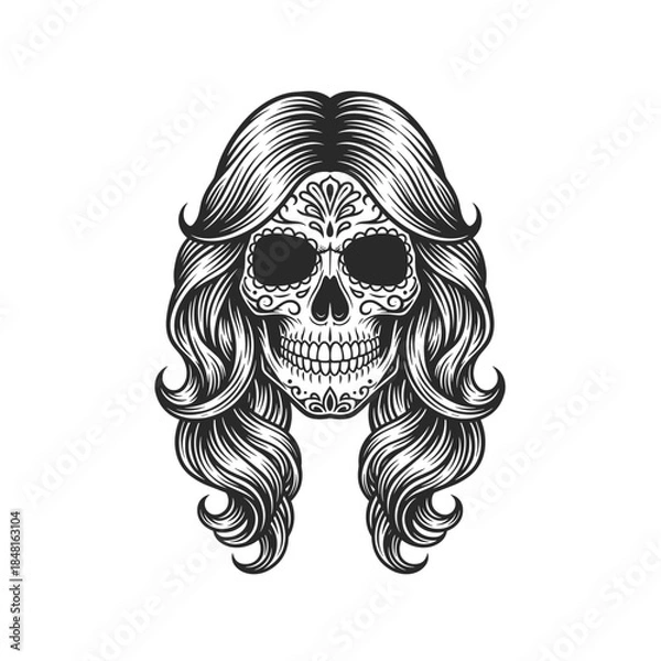 Fototapeta skull with wings