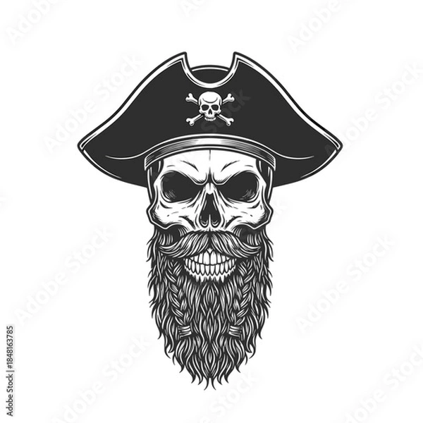 Fototapeta owl with skull and crossbones