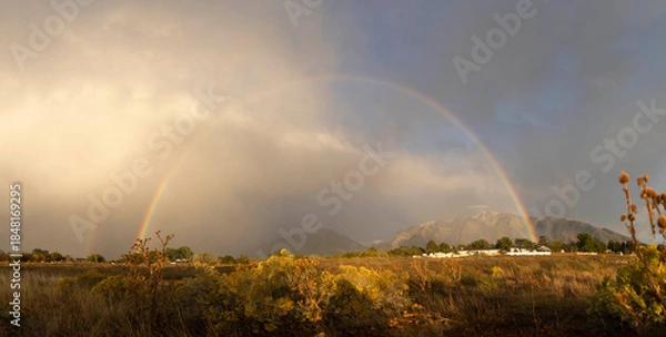 Fototapeta Double Rainbow Wasatch Panorama