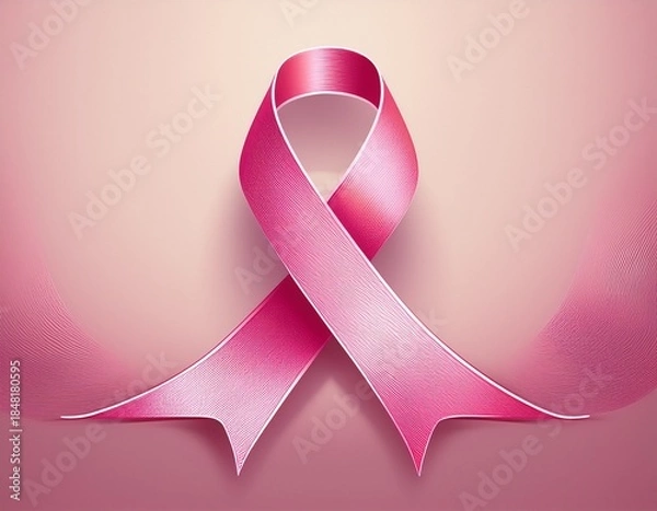 Fototapeta pink ribbon symbolizing hope and awareness supporting those affected and honoring the strength of survivors a beacon of solidarity pink october breast cancer