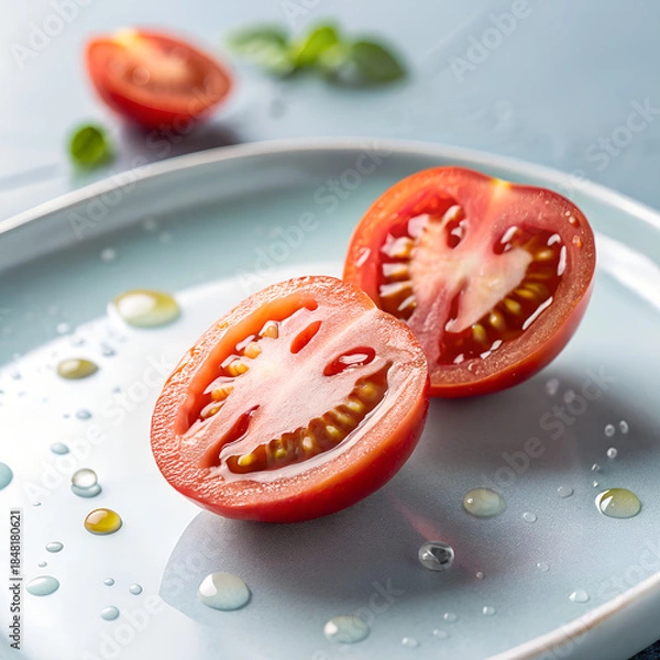Fototapeta tomatoes on a plate