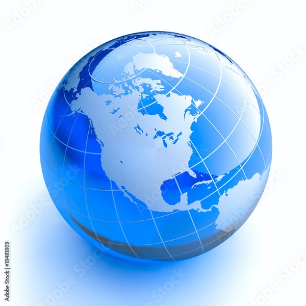 Obraz Glass Globe on white background