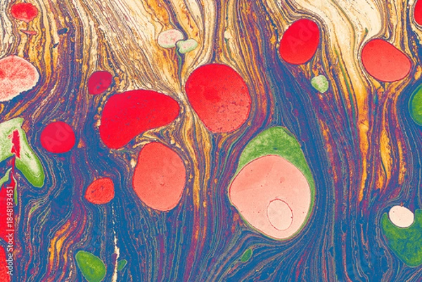 Fototapeta Abstract Ebru Marbling Texture Background