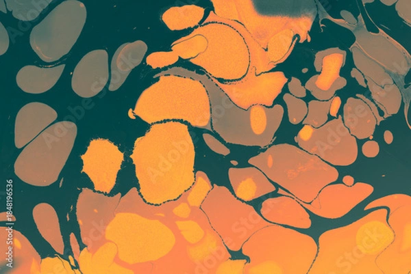 Fototapeta Abstract Ebru Marbling Texture Background