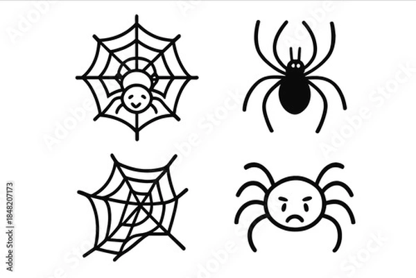 Obraz Spiders and Spiderwebs Graphics Set