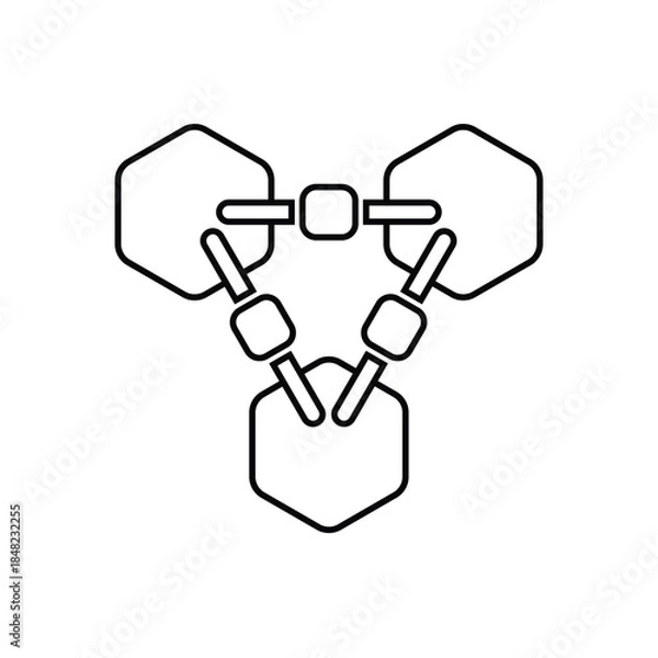 Obraz Linked Hexagons Network Symbol