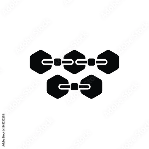 Obraz Linked Hexagons Network sign Symbol