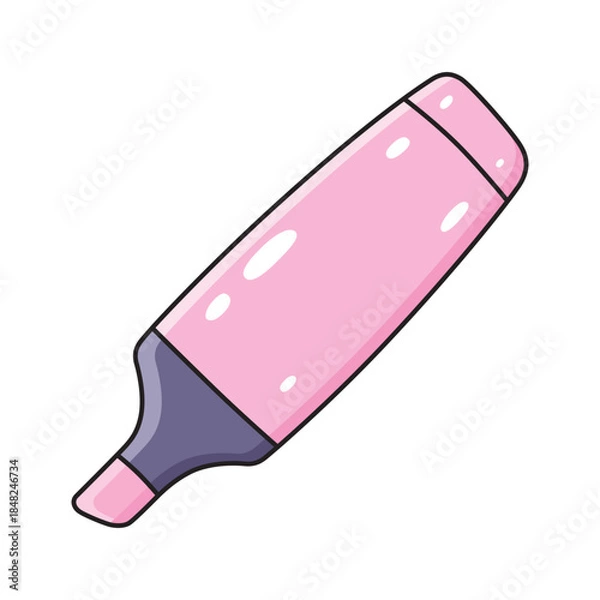 Obraz Pink highlighter pen marker illustration isolated vector
