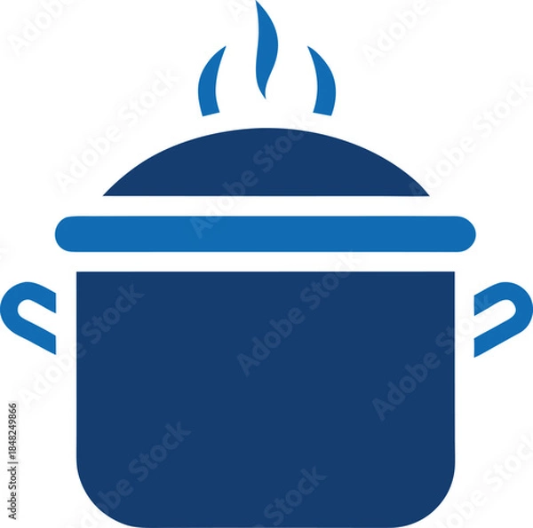 Obraz Kitchen Hot Pot Flat Vector Illustration on White Background