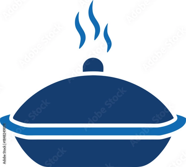 Obraz Meal Hot Dish Serving Food Flat Vector Illustration on White Background