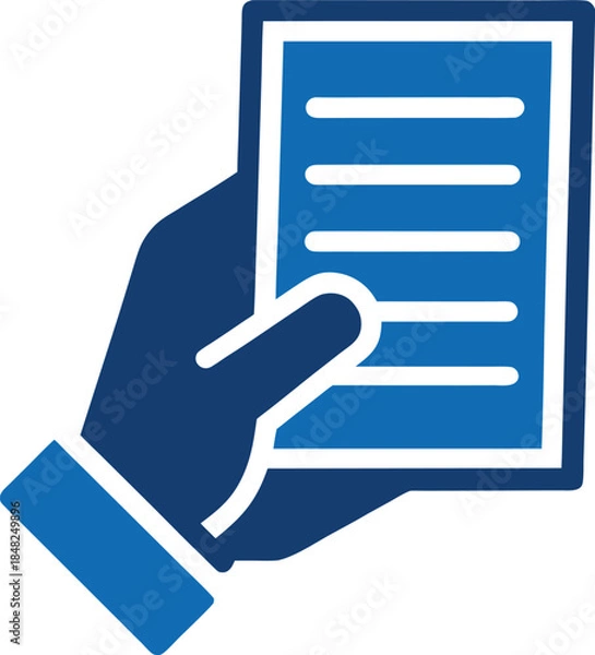 Obraz Menu Hand Holding List Flat Vector Illustration on White Background