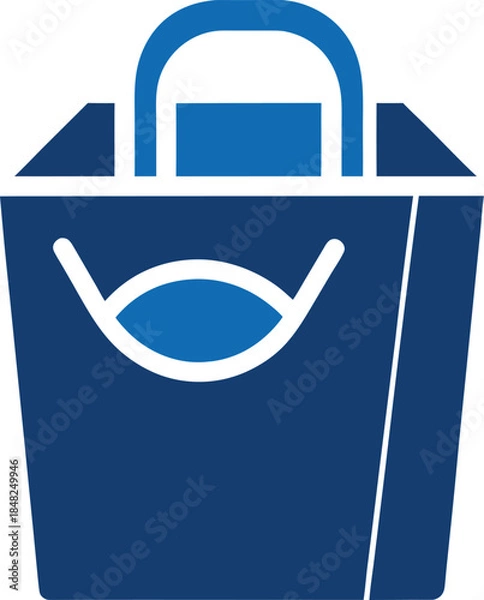 Obraz Takeaway bag icon vector illustration on white background