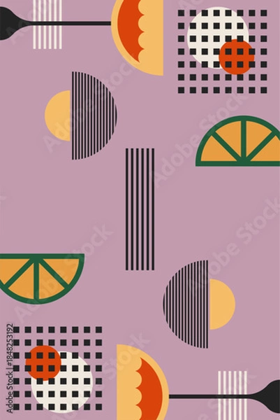 Obraz Retro Geometric Cocktail and Drink Vector Illustration Collection