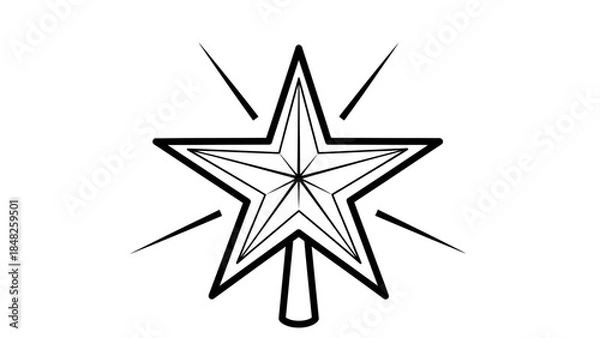 Obraz silver star on white background