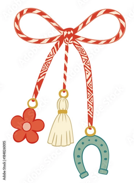 Obraz Martisor spring Slavic amulet. Vector isolated illustration