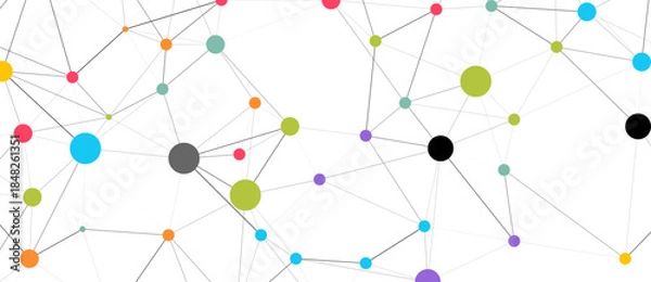 Obraz Abstract Colorful Network Connections  Technology Background
