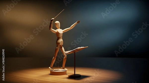 Obraz 指揮棒を振るデッサン人形〜チームを率いるリーダーとプロジェクトマネジメント〜