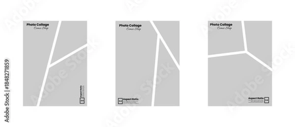 Obraz Comic Panel Based Photo Composition for Vertical 3:4 Format