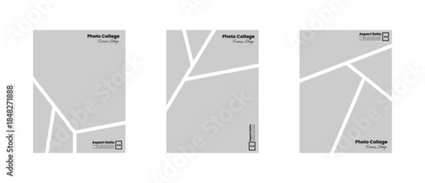 Obraz 3:4 Vertical Photo Layout with Comic Inspired Panel Design