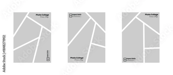 Obraz Vertical Comic Style Photo Panel Layout in 3:4 Aspect Ratio