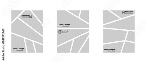 Obraz Vertical Comic Panel Photo Layout for Creative Storytelling Display