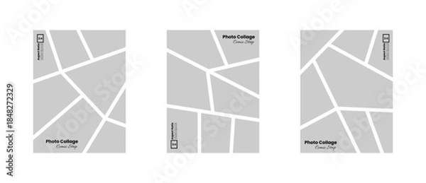 Obraz Stylized Comic Theme Photo Panels for Vertical 3:4 Layout