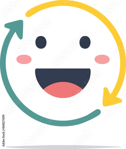 Fototapeta happy smiley face icon