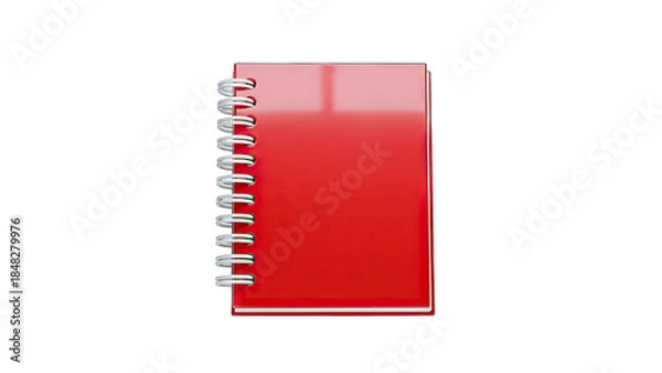 Fototapeta Red Notebook on White Background