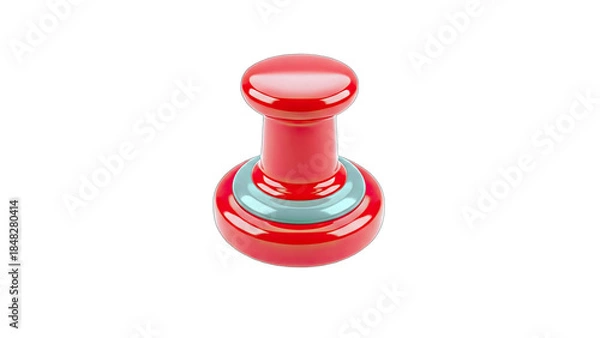 Fototapeta Red Push Pin Isolated on White Background