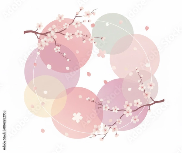 Fototapeta 桜の花のイラスト