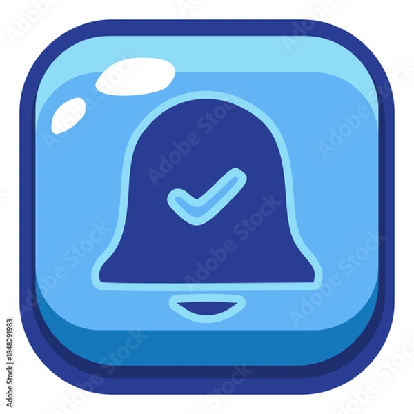 Fototapeta Blue Checkmark Confirm Icon Button