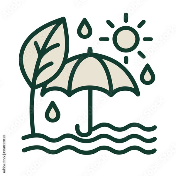 Fototapeta Icon for climate resilience adaptation