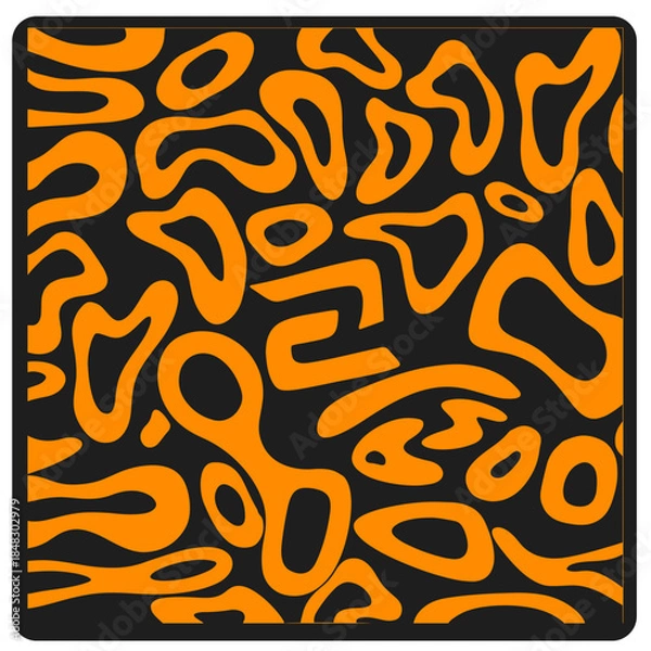 Fototapeta Vibrant Orange Abstract Organic Seamless Pattern