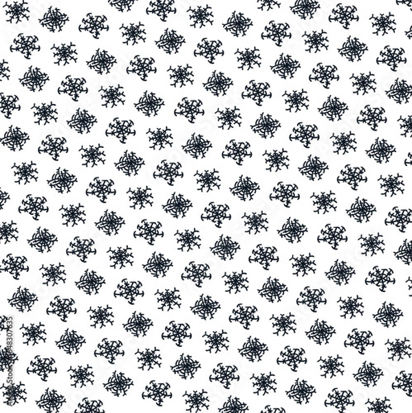 Fototapeta Large, beautiful, patterned snowflakes form a winter background.