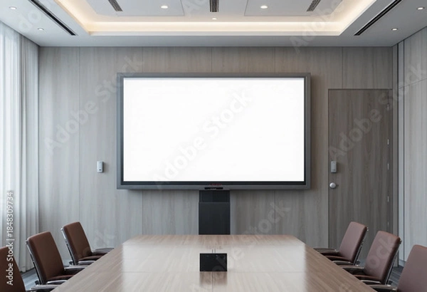 Obraz Television blank screen display in meeting room.