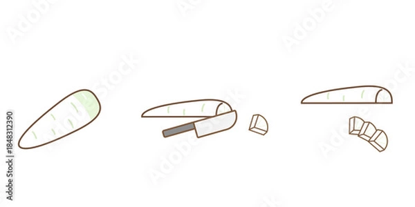 Obraz 大根　いちょう切り