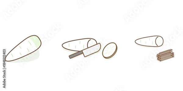 Obraz 大根　千切り