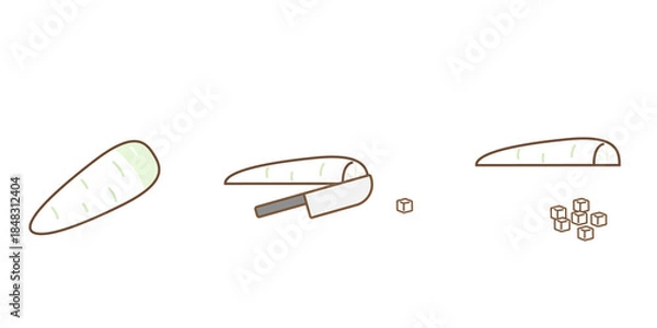 Obraz 大根　みじん切り