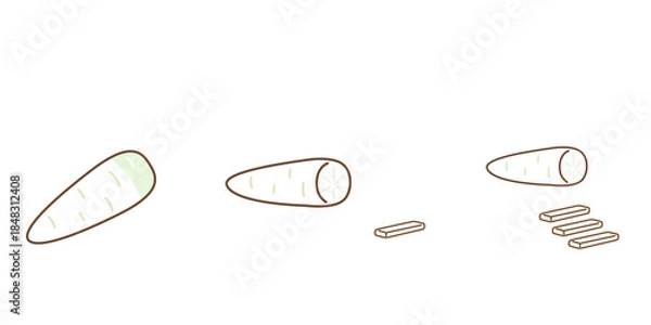 Obraz 大根　短冊切り