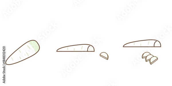 Obraz 大根　半月切り