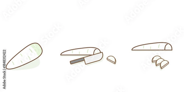 Obraz 大根　半月切り