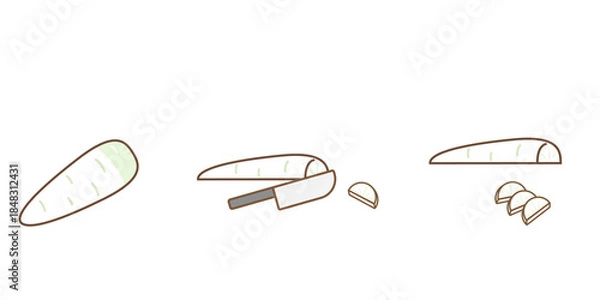 Obraz 大根　半月切り