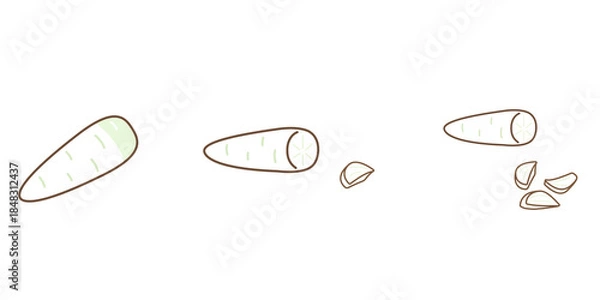 Obraz 大根　乱切り