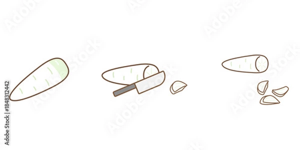 Obraz 大根　乱切り