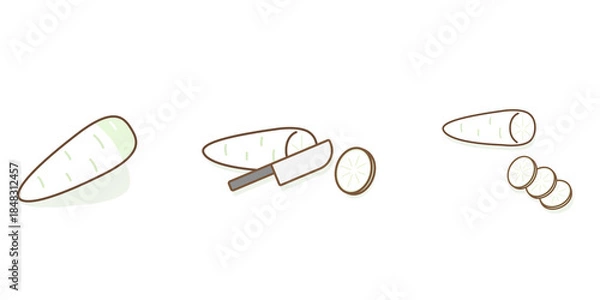 Obraz 大根　輪切り