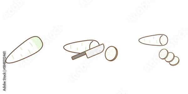 Obraz 大根　輪切り