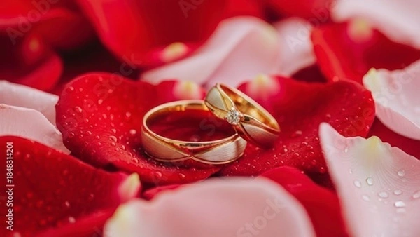 Obraz Wedding ring on a rose