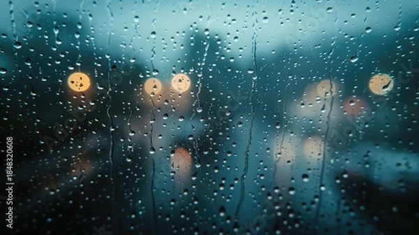 Obraz rain drops on the window