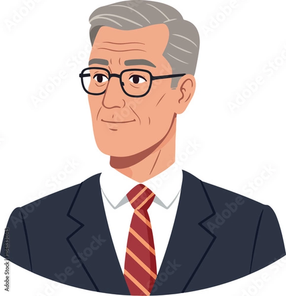 Obraz Man In Suit With Glasses And Tie Isolated Vector
